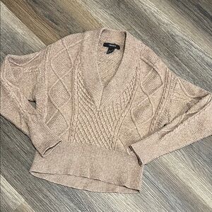 (25) Forever21 V-Neck Cable Knit Sweater